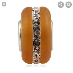 Kera Style Simulated Citrine Murano Frosted Glass